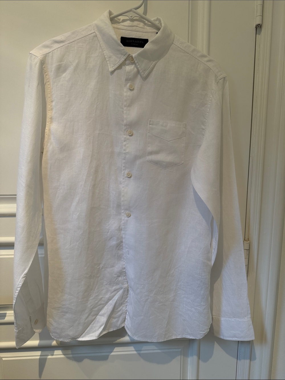 All Saints White Men's Casual Button-Down Shirt